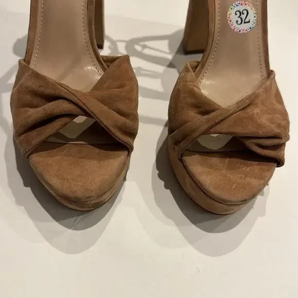 Draper James NWT Platform Suede Sandals in a Tan color, few smudges, no Box. - Picture 9 of 16
